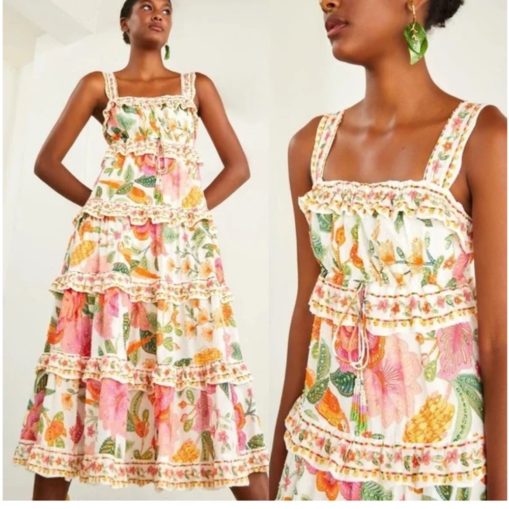 FARM Rio Off White Macaw Bloom Maxi Dress - Picture 8 of 10